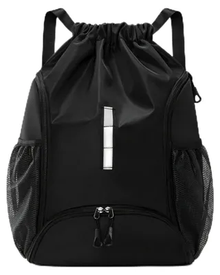 Wasserdichter Kordelzug-Rucksack, Sportrucksack, Schwarz, 47x30x25 cm