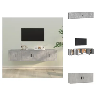 Immagine prodotto di vidaXL Set di mobili TV a 3 pezzi in legno grigio cemento - Mobili TV