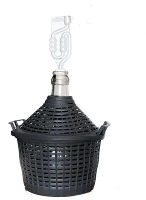 Immagine prodotto di Elzusha - Contenitore in vetro con cesto in plastica - 5 litri - Per vino e bevande