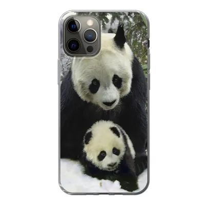 Produktbild von MuchoWow® Handyhülle Schutzhülle Hülle für iPhone 13 Pro Panda - Jungtier - Schnee Silikon Softcase Handy Hülle - Handy-Tasche