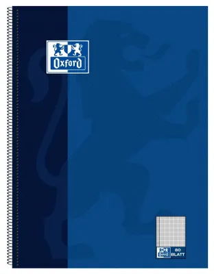Produktbild von Oxford 100050358, Abbildung, Blau, A4, 80 Blätter, 90 g/m², Kariertes Papier