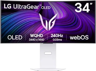 Produktbild von LG UltraGear™ 34GX90SA-W 34" OLED curved Smart-Gaming-Monitor mit 240 Hz, webOS und LG AI