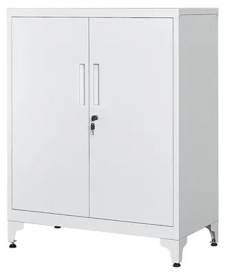 Produktbild von Metallschrank – grauer Vorratsschrank – großer Schrank – verstellbare Einlegeböden – 40 x 80 x 90 cm