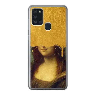 Produktbild von MuchoWow® Handyhülle Schutzhülle Hülle für Samsung Galaxy A21s Mona Lisa - Da Vinci - Gold Silikon Softcase Handy Hülle - Hartschale