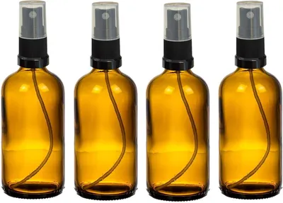 Produktbild von Sprühflasche 100 ml, 4 Stück, Braunglas, Feinsprüher, für Kosmetik