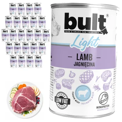 Obrázok produktu pre BULT | Krmivo pre psov s jahňacím mäsom – súprava mokrého krmiva, 4 konzervy po 400 g – mokré krmivo pre psov