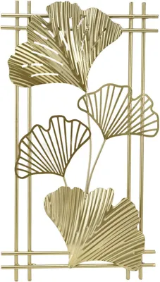 Produktbild von Sonstiges Bild 3D Gold Ginkgo Blätter Wanddekoration Metall Wandbehang Dekorationen, Wandkunst Nachbildung Kunstskulptur für Wohnzimmer Schlafzimmer Kinderz
