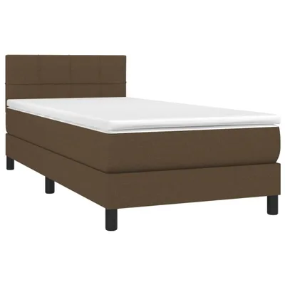 Produktbild von vidaXL Boxspringbett mit Matratze Dunkelbraun 90x190 cm Stoff