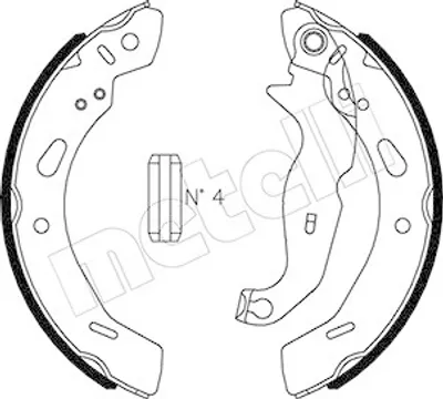 Produktbild von METELLI Bremsbackensatz Trommelbremse Hinten für FORD Fiesta Mk6 Schrägheck (JA8, JR8) 200,0mm 53-0490