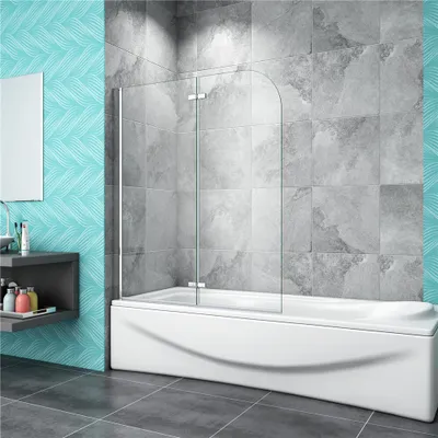 Produktbild von Duschabtrennung 120x140cm Faltwand für Badewanne,Duschwand 6mm NANO Sicherheitsglas Badewannen-Aufsatz
