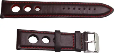 Image de Bracelet de montre, marron et rouge, 22 mm