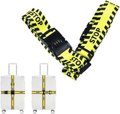 Produktbild von Gepäckband mit Zahlenschloss, verstellbare Gepäckbänder mit Schloss, Nylon-Kofferriemen für Koffer, für Gepäck, Reisetaschen