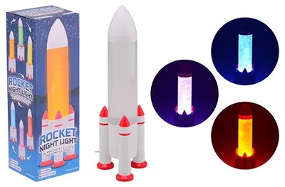 Zdjęcie produktu dla Lampka nocna rakieta Johntoy - lampka dziecięca LED ze złączem USB