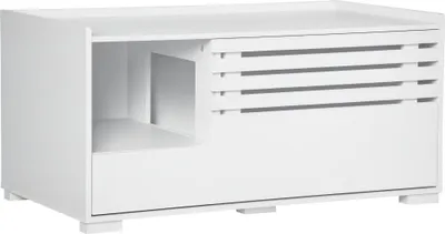 Zdjęcie produktu dla PawHut, kuweta dla kota, szafka z magnetycznymi drzwiami, kuweta dla kota, stolik boczny, legowisko dla kota, 90 x 48 x 42,5 cm, biała