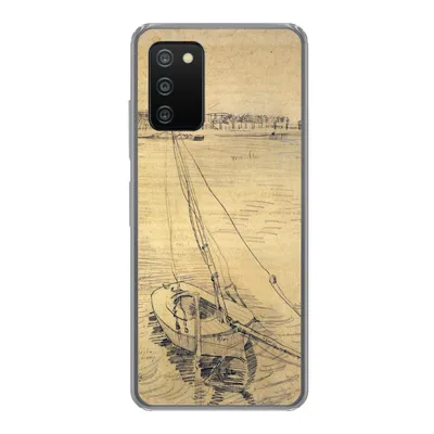 Produktbild von MuchoWow® Handyhülle Schutzhülle Hülle für Samsung Galaxy A03s Segelboot auf der Seine bei Asnières - Vincent van Gogh Silikon Softcase Handy Hülle - Schutz