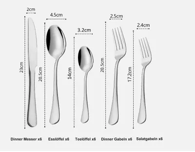 Produktbild von 60 tlg Besteckset 12 Personen Tafelbesteck Besteck Set Menübesteck Edelstahl