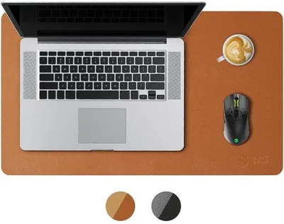 Productafbeelding van Antislip bureauonderlegger, gaming-muismat (600 x 350 x 3 mm), gemakkelijk te reinigen laptop-toetsenbord-muismat, bureauonderlegger - bruin