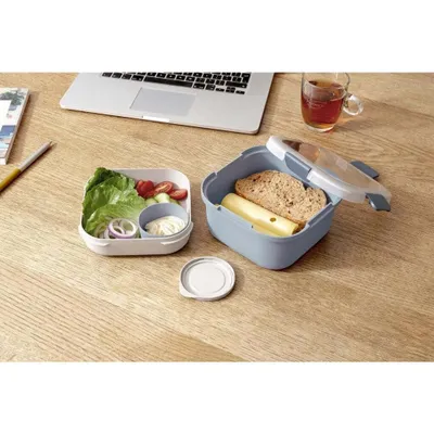 Zdjęcie produktu dla Sigma home 99911687, Pojemnik na lunch, Dorosły, Ciemny Niebieski, Szary, Monochromatyczny, Kwadrat, Chłopak, dziewczyna