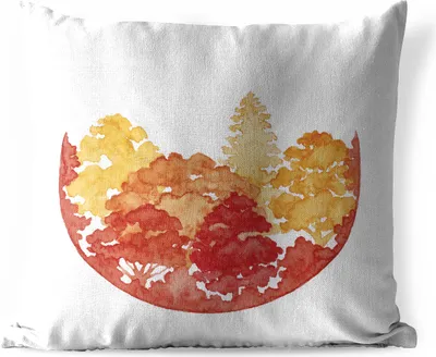 Produktbild von MuchoWow® Outdoor Kissen - Herbst - Baum - Aquarell - 50x50 cm - Wetterfest - Lounge Kissen - Komfortabel - Kissen mit Bild