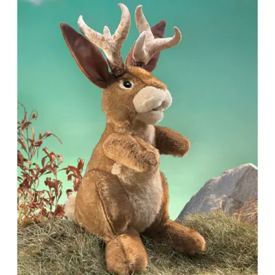 Produktbild von Folkmanis Handpuppe Wolpertinger Wolperdinger Jackalope Fabelwesen 311