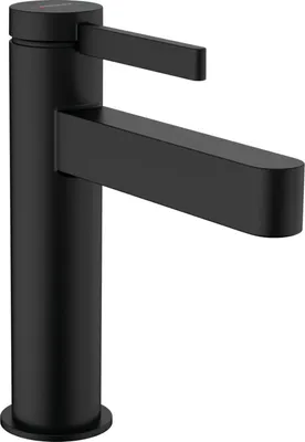 Produktbild von Einhebel-Waschtischmischer FINORIS 110 m PO Ablaufgarnitur 1 1/4Zoll mattschwar mit Push-Open Ablaufgarnitur 1 1/4Z mattschwarz