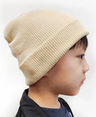 Produktbild von axy Kinder Beanie Strickmütze Wintermütze Mütze 1-5 Jahren Beige