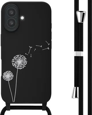 Image de imoshion Étui design en silicone avec cordon pour l'Apple iPhone 16 - Noir pissenlit