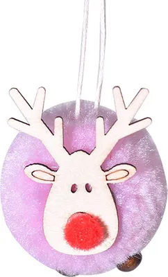 Produktbild von Pompon-Rentier-Weihnachtsbaumschmuck, Plüsch-Elch-Hängeornamente, Hirschscheiben aus Holz, Weihnachtsbaumanhänger für Zuhause, Party, Weihnachtsdekoration