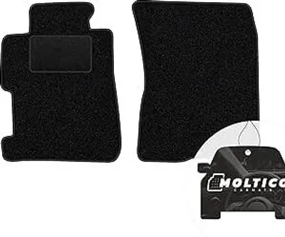Produktbild von moto-MOLTICO Vorne Fußmatten Auto Velours Autoteppiche Schwarz Automatten Set 2-teilig passend für Honda Civic III 1983-1987