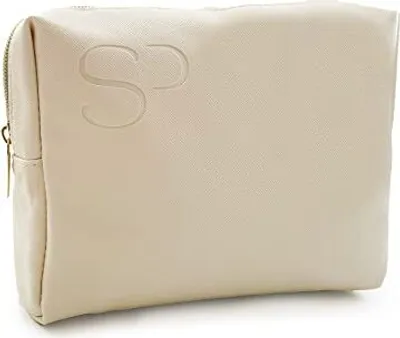 Produktbild von Kosmetiktasche Portable Reise Make Up Tasche | Schminktasche - Kosmetiktasch Organizer für Damen und Mädchen | Waschtasche (Beige)