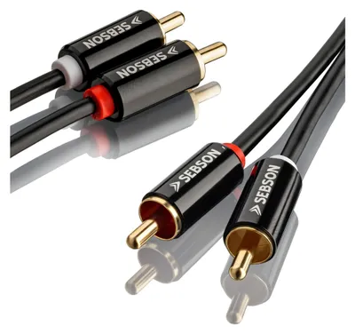 Produktbild von Cinch Kabel 10m für HiFi & Heimkino Anlagen, AUX Audio Kabel RCA Stecker SEBSON