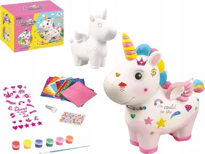 Produktbild von Einhorn Spardose Für Kinder Kreative Figur Farben Aufkleber