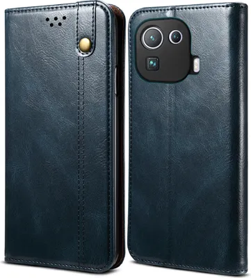 Produktbild von Xiaomi Mi 11 Pro Hülle, LaimTop Leder Flip Brieftasche Schutzhülle für Xiaomi Mi 11 Pro Blau