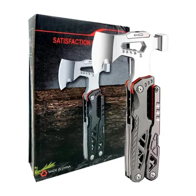 Produktbild von 7-in-1 Multifunktionswerkzeug mit Hammer, Zange, Säge & Feuerstarter – kompakter Helfer für Outdoor, Camping und Alltag