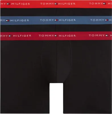 Productafbeelding van Tommy Hilfiger heren, 3-pack boxershorts, slipmodel met logo aan de tailleband, zwart (Regular fit)