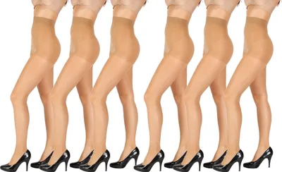 Produktbild von Giulia Premium Strumpfhosen mit Höschenteil Premium Soft 15 Den (6er Set) Caramel M