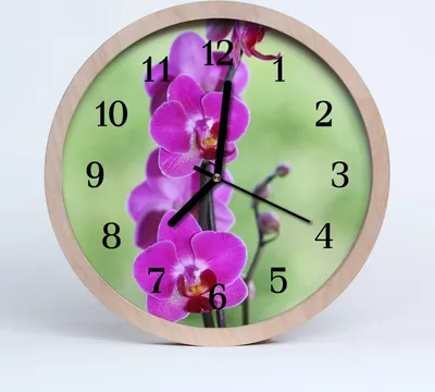 Produktbild von Holzuhr 20fi cm wanduhr - Orchidee Blumen