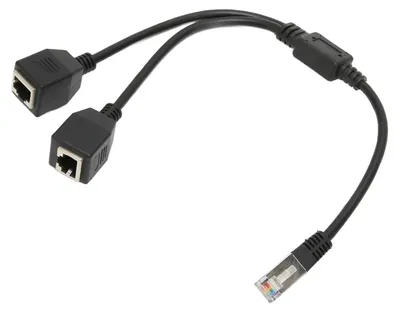 Zdjęcie produktu dla Kabel rozgałęźnikowy Ethernet RJ45 z 1 wtykiem męskim i 2 gniazdami żeńskimi – stabilna i szybka transmisja, kabel rozgałęźnikowy Cat5 RJ45 do routera i modemu