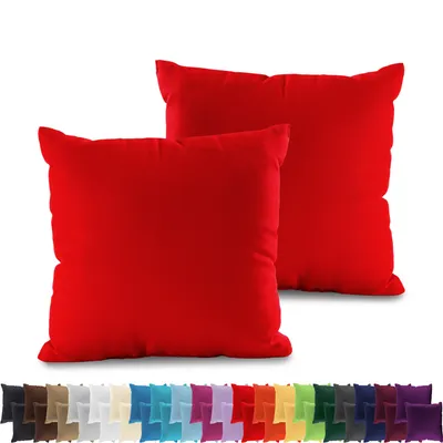 Produktbild von 2er PACK JERSEY Kissenbezüge 100% Baumwolle Kissenhülle 160 Gr/m², in Größe: 40x80 cm, in Farbe: Rot