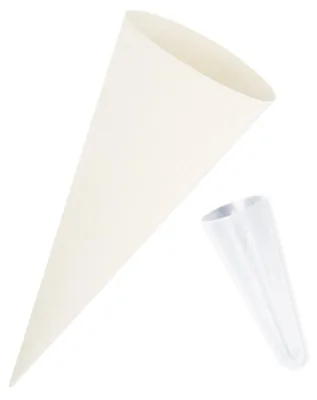 Produktbild von itenga Set Weiß Bastelschultüte Rohling 70 cm rund + Schultüten Spitzenschutz