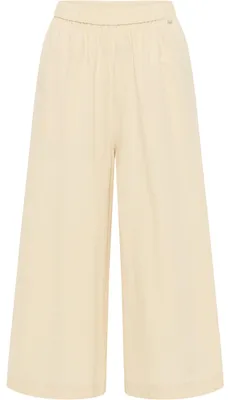 Produktbild von Damen Culotte Hose aus 100% Baumwolle mit Gummizug in der Taille, Beige, Größe L