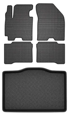 Image de Tapis en caoutchouc + bac de coffre pour Suzuki Swift V 2017- (5 portes) – 5 pièces, noirs, sur mesure