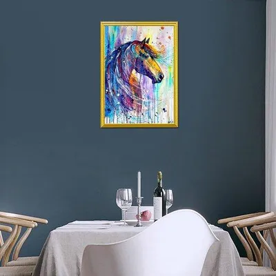 Imagen del producto de Kit de pintura con diamantes de un caballo, para adultos y niños, de 30 x 40 cm