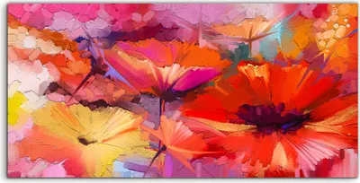 Produktbild von Coloray Canvas 100x50  Wandbild Leinwand Bilder Abstrakte Malerei Frühlings Blume