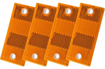 Obrázek produktu pro Sada: čtyři žluté obdélníkové reflektory 90x40 mm s otvory