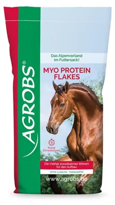 Zdjęcie produktu dla Agrobs Myo Protein Flakes – płatki białkowe dla koni, na masę mięśniową, 20 kg