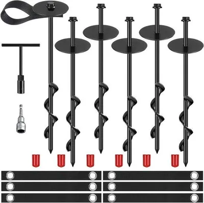 Image de Kit d'ancrage de base avec sangles - polyvalent et robuste - 6 pièces