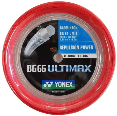Immagine prodotto di YONEX BG66 ULTIMAX, corda per racchetta da badminton, colore rosso, 200 metri
