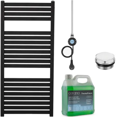 Immagine prodotto di Set di radiatori elettrici da bagno Vincenzo - Wi-Fi - 300W - nero opaco - 970x450 mm