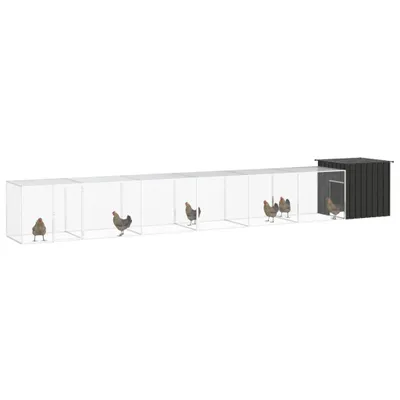 Image de vidaXL Cage à poules Anthracite 700x91x100 cm Acier galvanisé